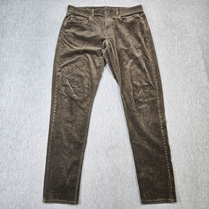 Bonobos Pants Mens 34x34 (36x34) Green Chino Corduroy Athletic Stretch 5-Pocket